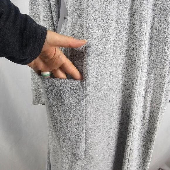 Natori Gray Rayon Blend Robe Sz L Comfy Oversized Wrap Belted Lounge Sleep - Picture 4 of 10